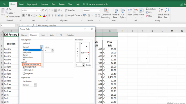 Excel Tip – Centre Across Selection | Knowledge Market